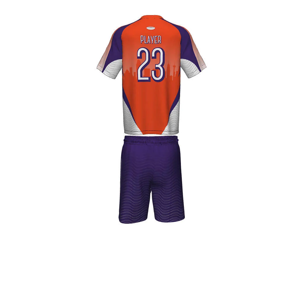 Custom Orange & Purple Curved Flank Ultimate Frisbee Uniform Set | OEM