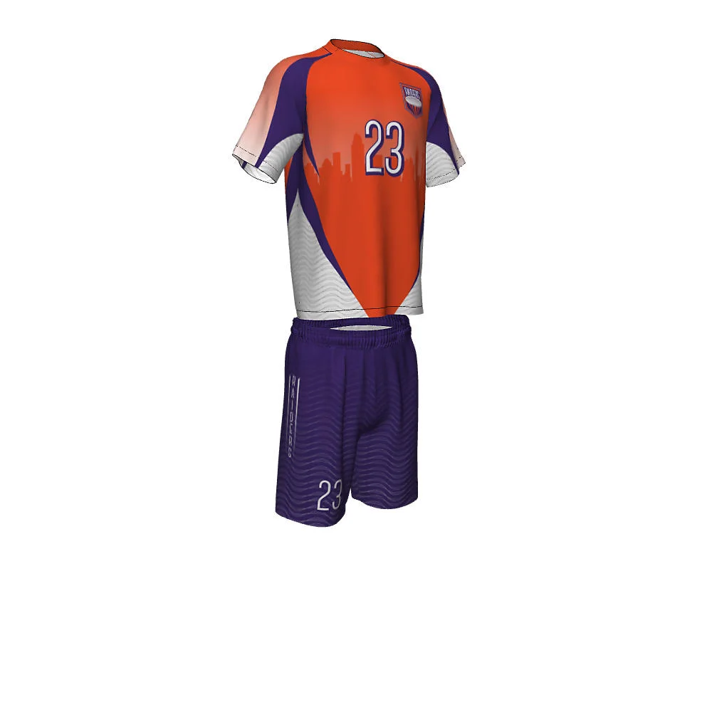 Custom Orange & Purple Curved Flank Ultimate Frisbee Uniform Set | OEM