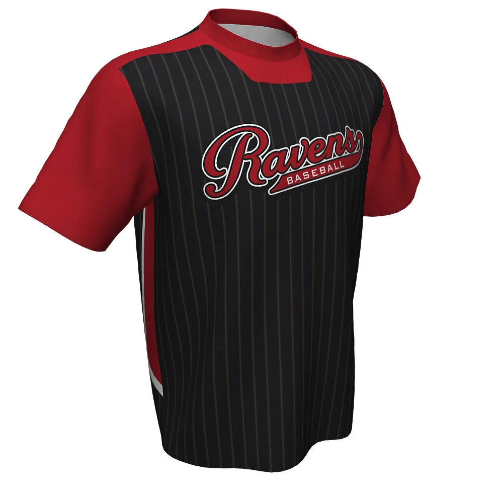 Custom Pinstripe Raglan Baseball Short Sleeve Jersey | OEM