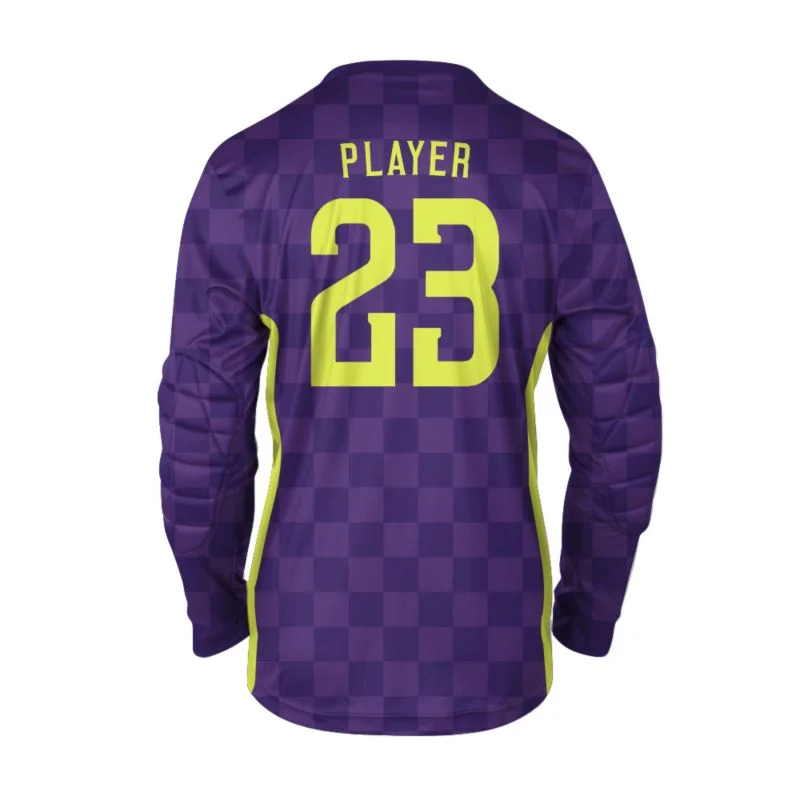 Custom Purple Checkerboard Sublimated Goalkeeper Jersey | OEM