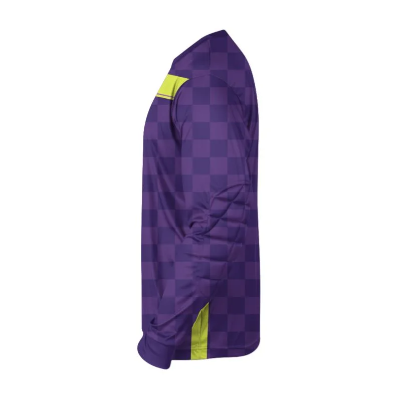 Custom Purple Checkerboard Sublimated Goalkeeper Jersey | OEM