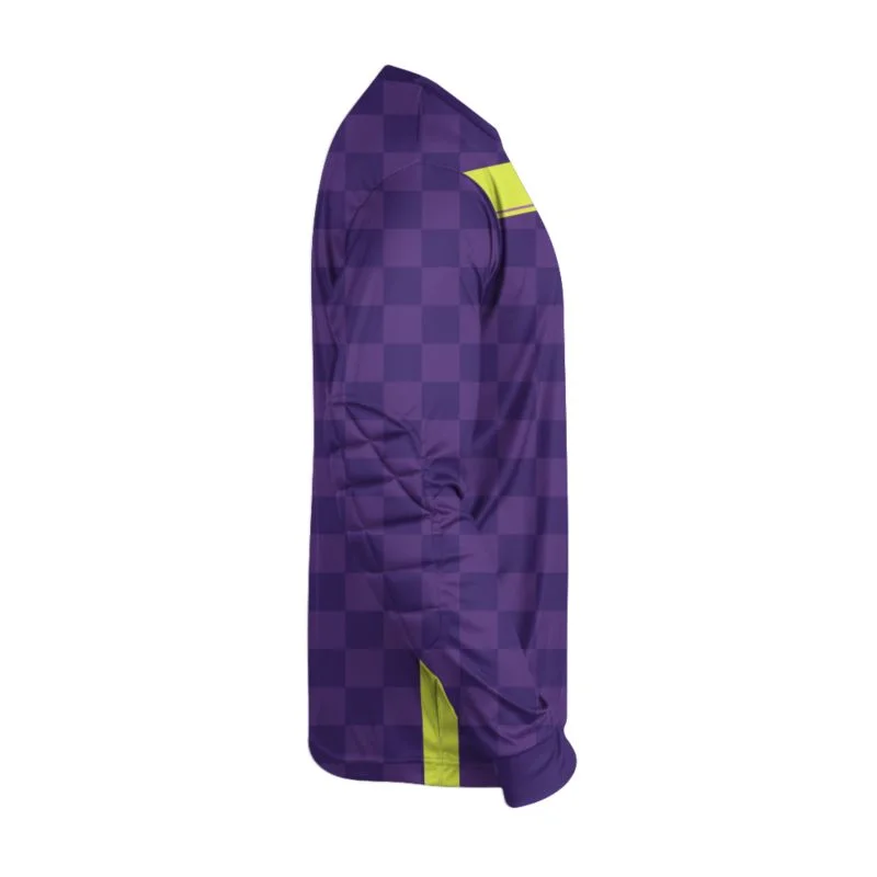 Custom Purple Checkerboard Sublimated Goalkeeper Jersey | OEM