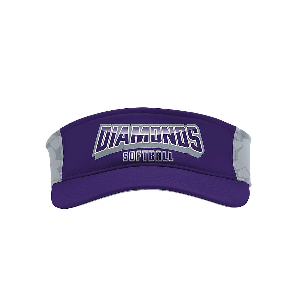 Custom Purple Diamonds Athletic Team Visor | OEM Sports Headwear