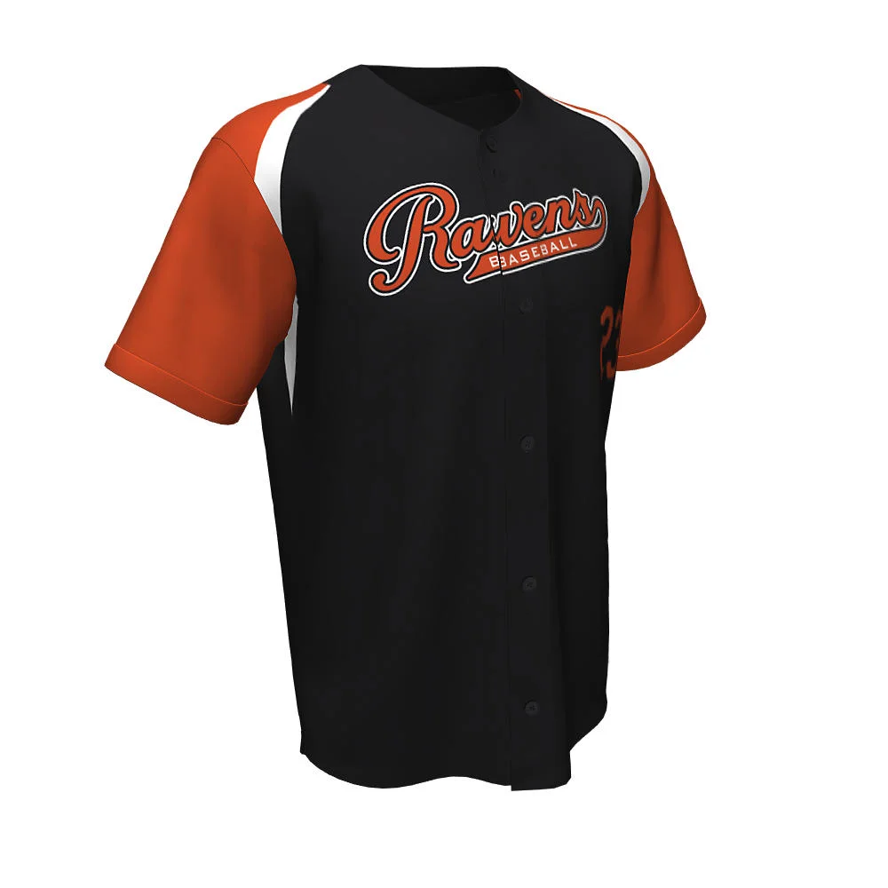 Custom Raglan Sleeve Full Button Baseball Jersey | OEM