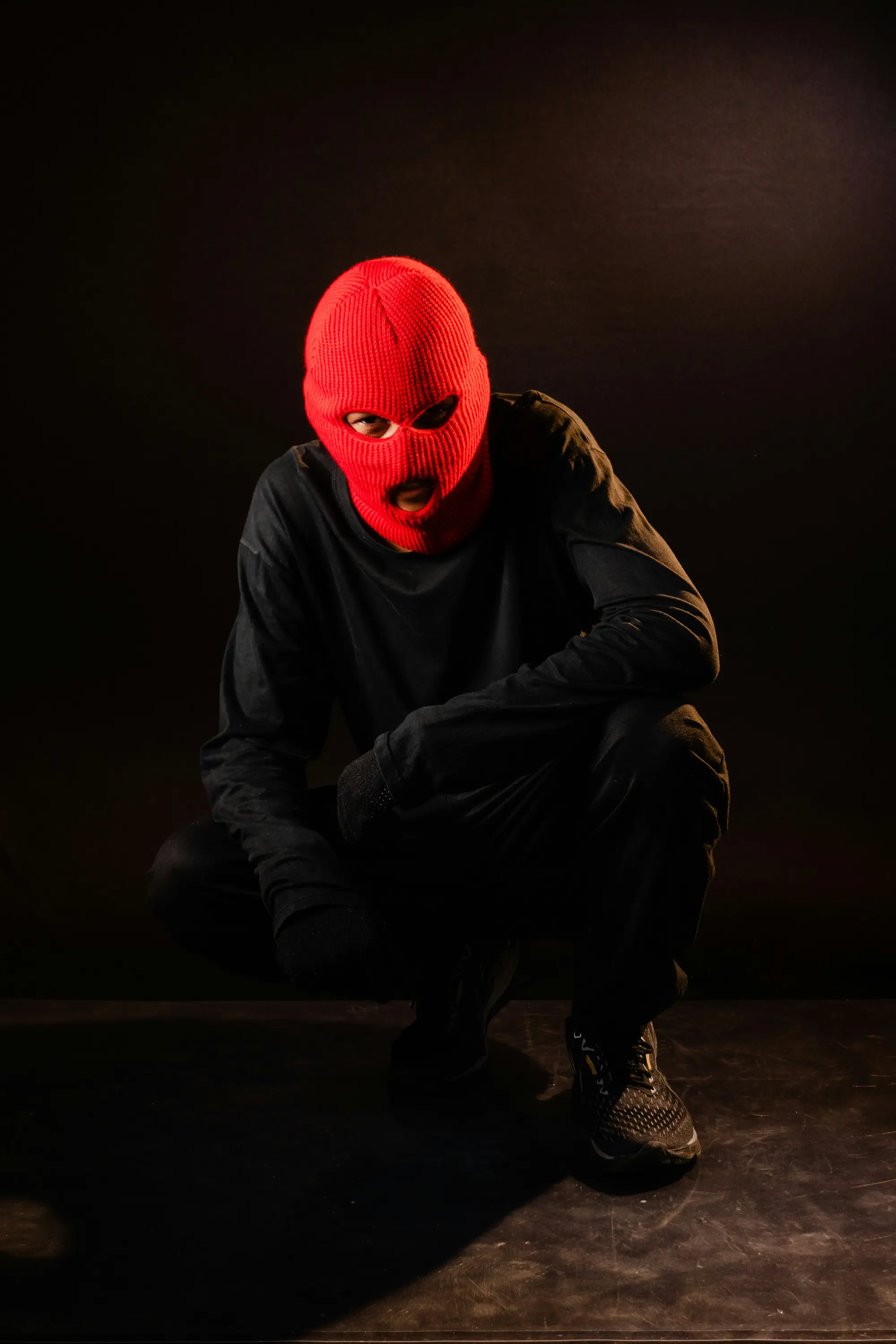 Custom Red 3-Hole Knit Balaclava | Streetwear Ski Mask OEM