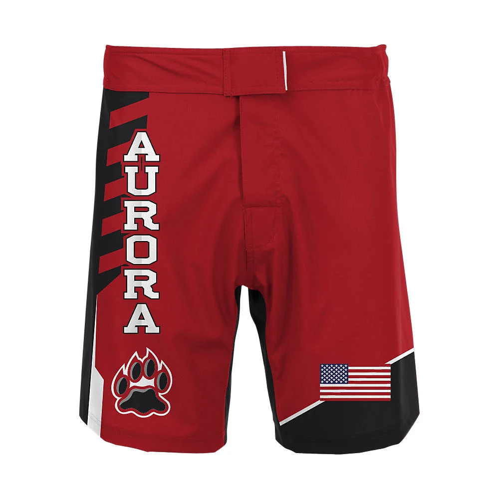 Custom Angle Panel Red Wrestling Fight Shorts | OEM