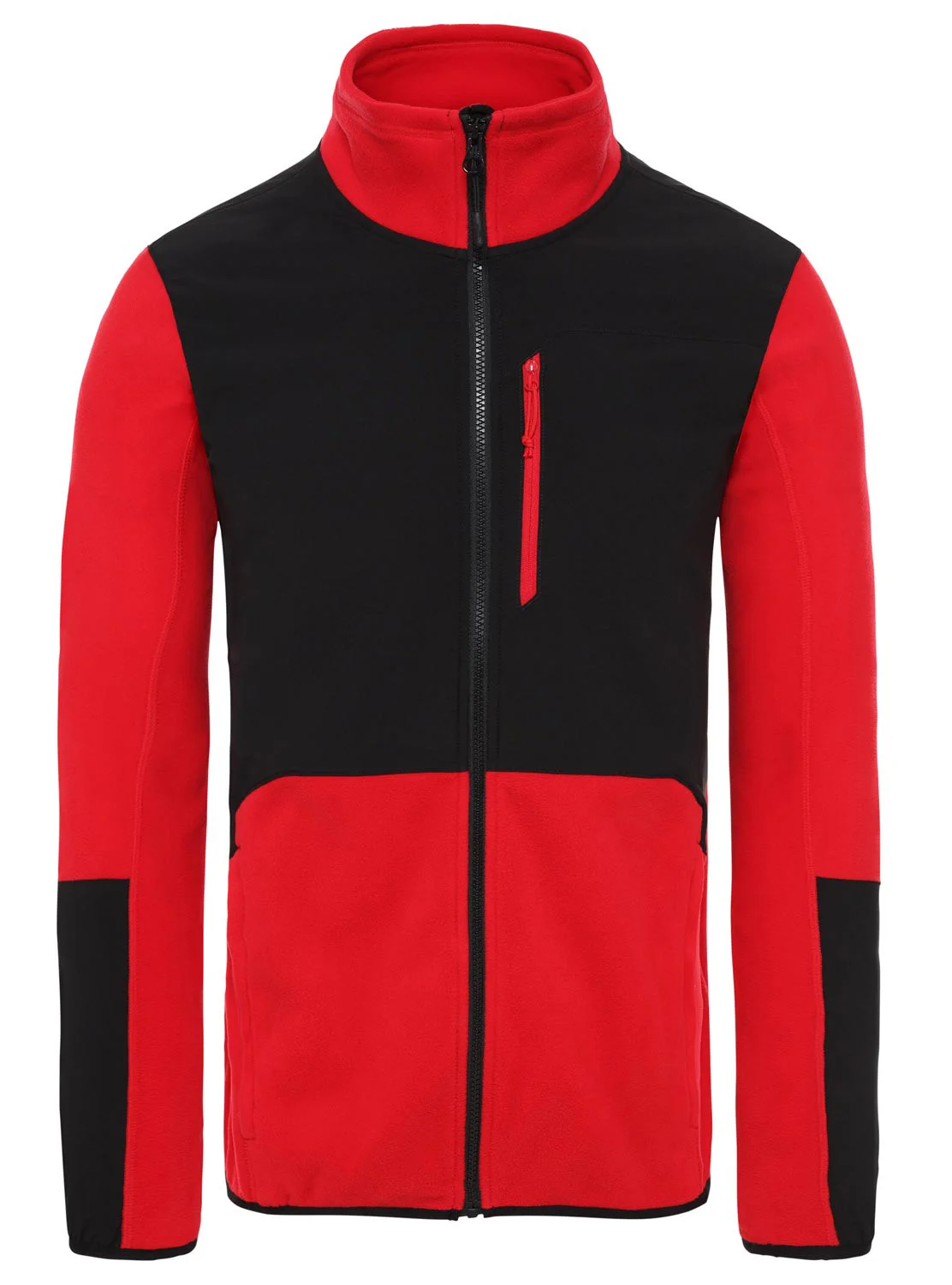 Custom Red & Black Colorblock Polar Fleece Jacket | Outerwear OEM