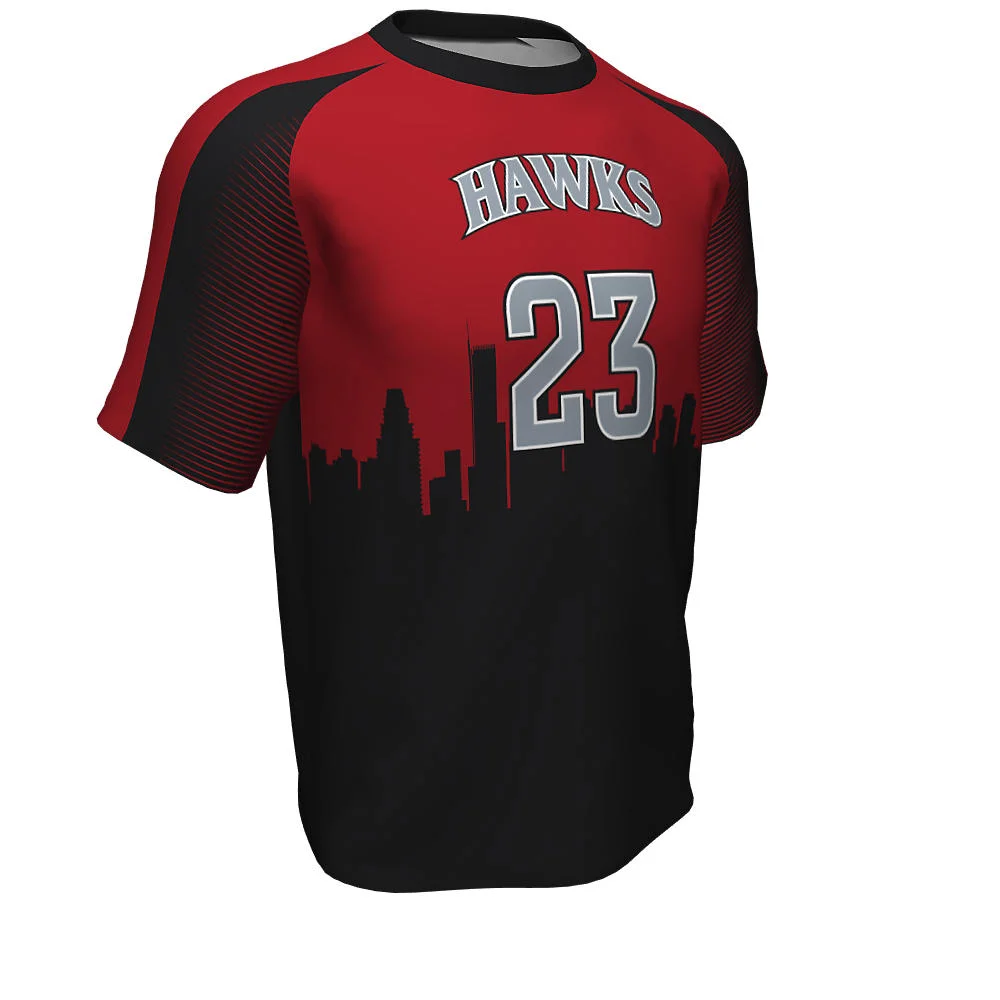 Custom City Skyline Gradient Short Sleeve Shooting Shirt | OEM