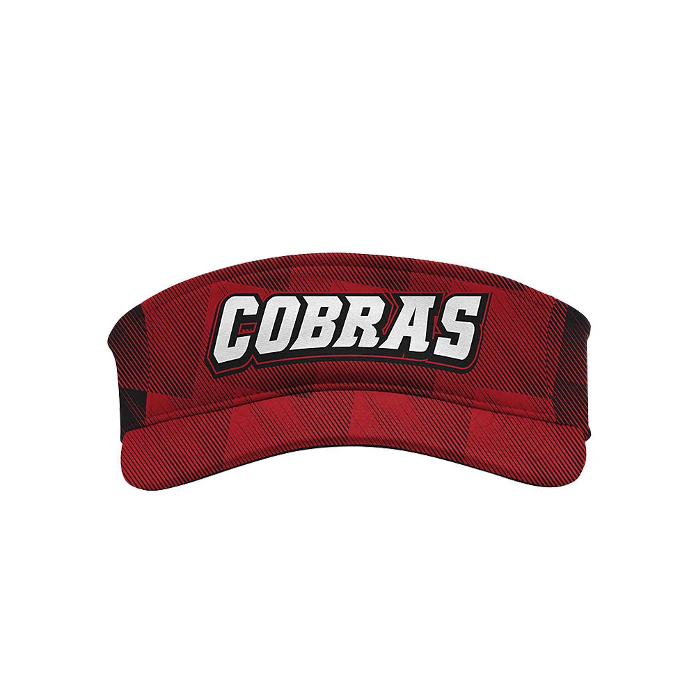 Custom Red Cobras Textured Athletic Visor | 3D Puff Embroidery OEM