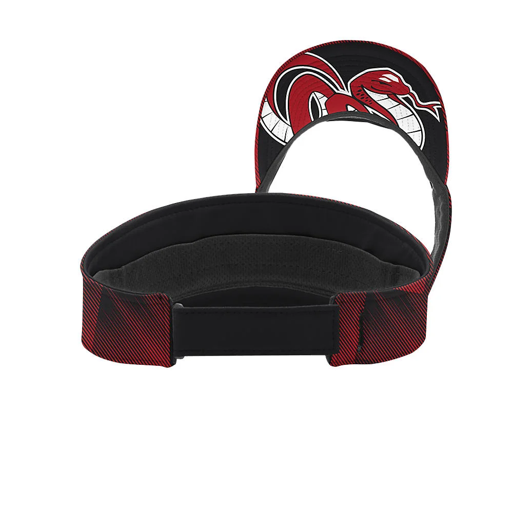 Custom Red Cobras Textured Athletic Visor | 3D Puff Embroidery OEM