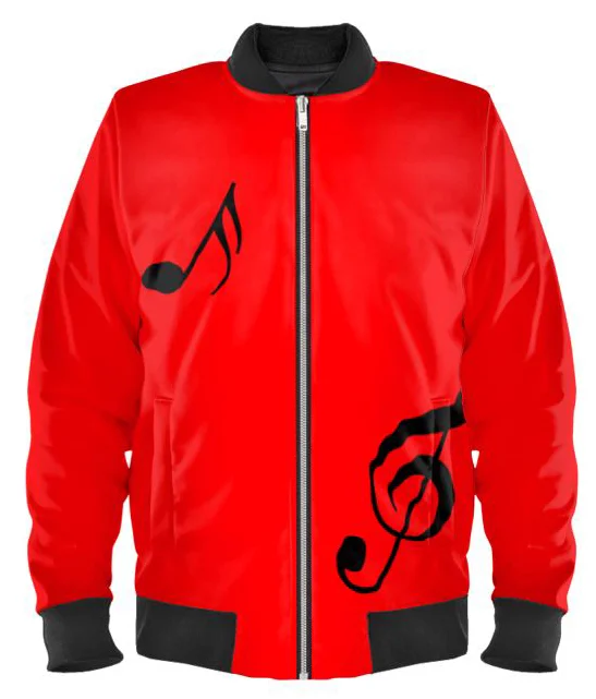 Custom Red Graphic Flight Bomber Jacket | Streetwear Music OEM