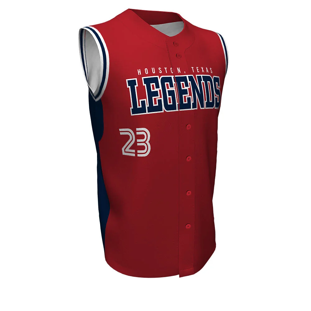 Custom Full Button Sleeveless Baseball Vest Jersey | OEM
