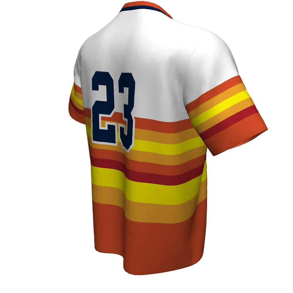 Custom Retro Gradient Stripe Baseball Short Sleeve Jersey | OEM