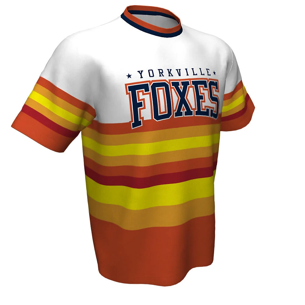 Custom Retro Gradient Stripe Baseball Short Sleeve Jersey | OEM