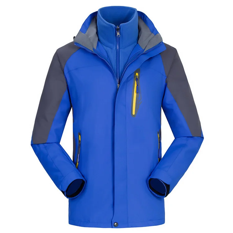 Custom Royal Blue 3-in-1 Modular Softshell Winter Jacket | OEM