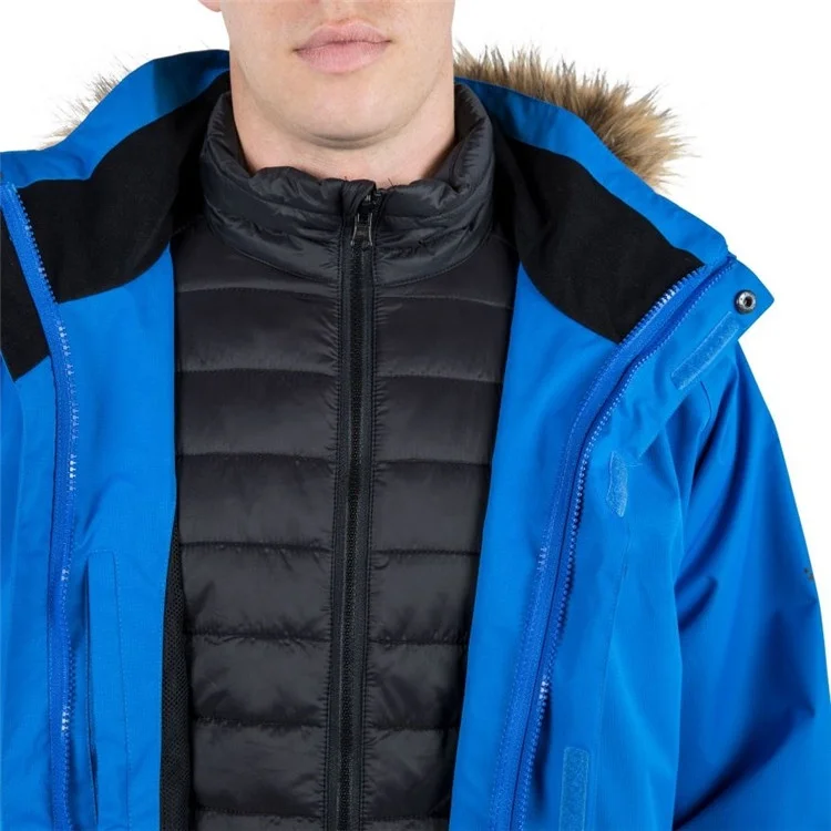 Custom Royal Blue 3-in-1 Fur-Trim Winter Sports Jacket | OEM