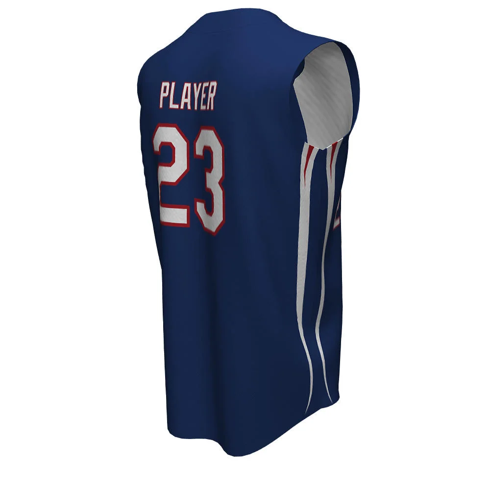 Custom Solid Royal Blue Full Button Sleeveless Baseball Jersey | OEM