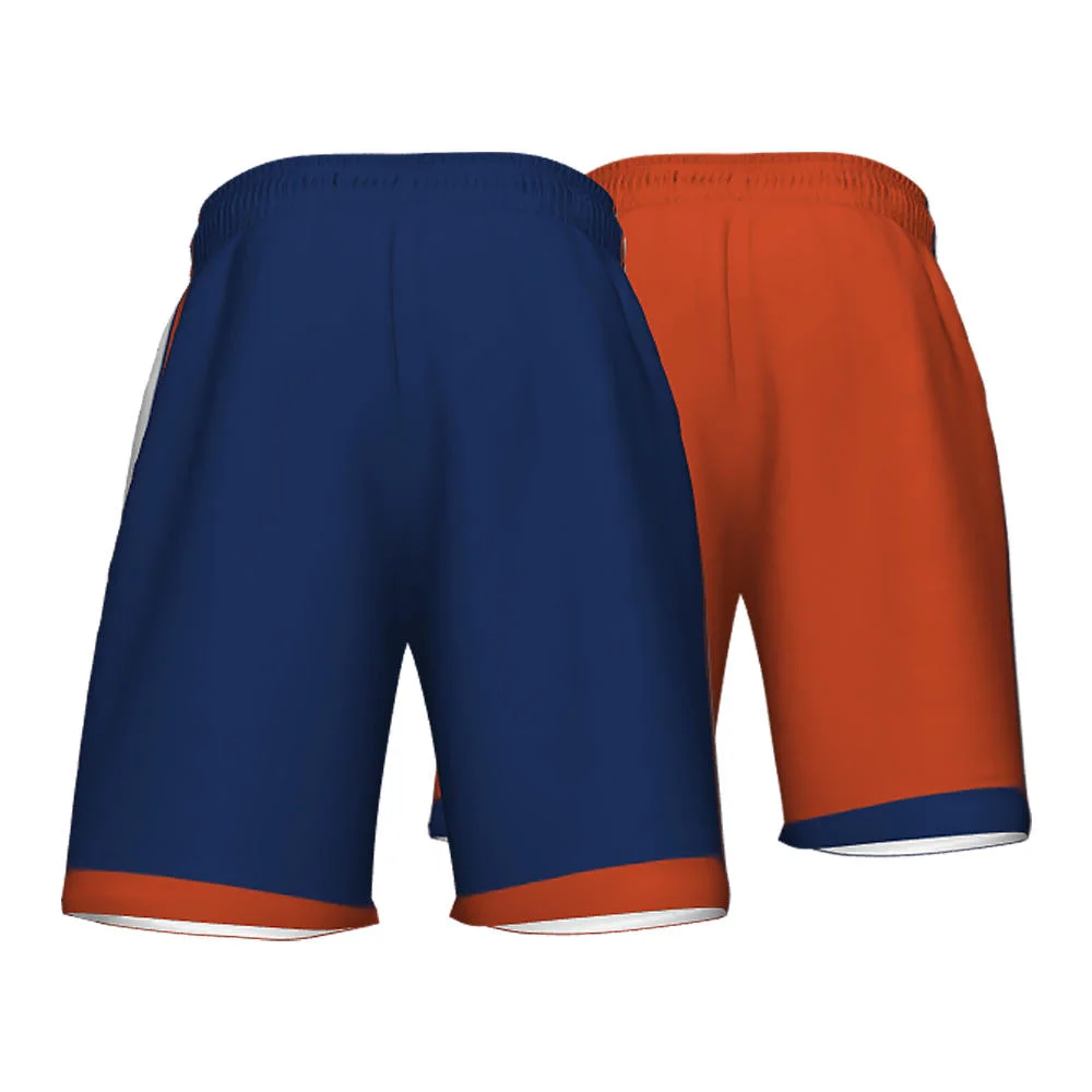 Custom Royal & Orange 2-in-1 Reversible Basketball Shorts | OEM