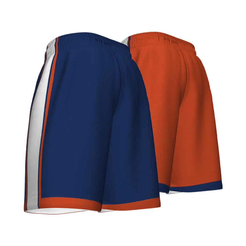 Custom Royal & Orange 2-in-1 Reversible Basketball Shorts | OEM