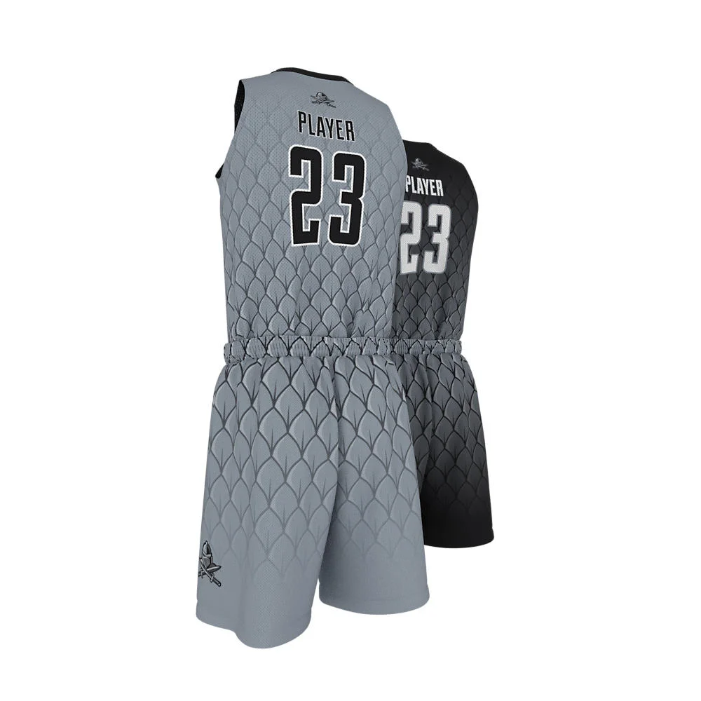 Custom Scale Textured Sublimated Basketball Uniform Set | OEM