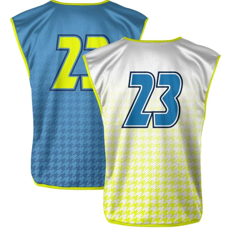 Custom Houndstooth Pattern Reversible Sleeveless Lacrosse Jersey | OEM
