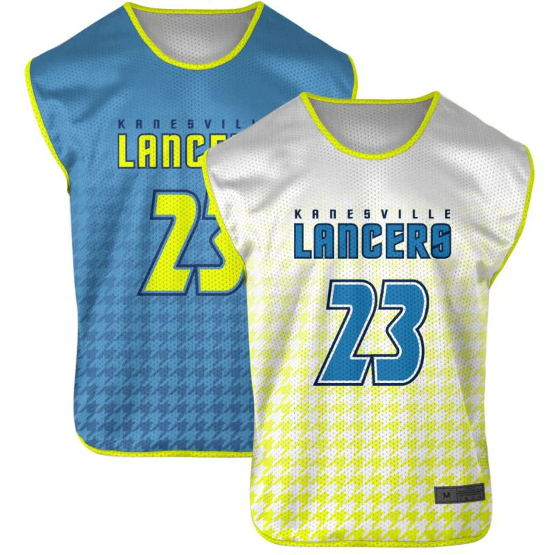 Custom Houndstooth Pattern Reversible Sleeveless Lacrosse Jersey | OEM