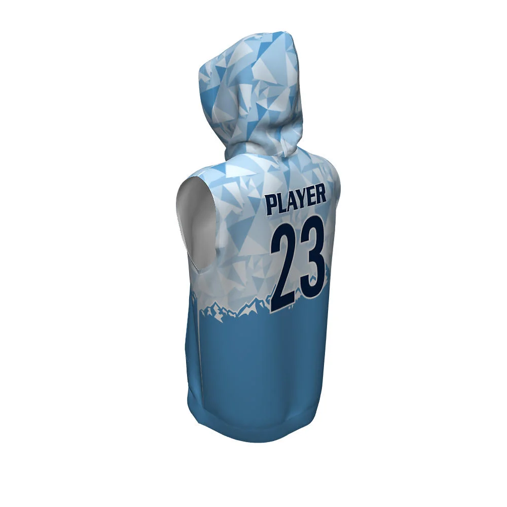 Custom Polygonal Mountain Sublimated Sleeveless Hoodie | OEM