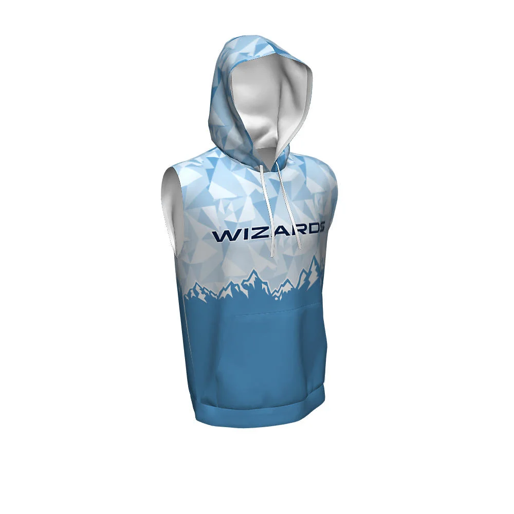 Custom Polygonal Mountain Sublimated Sleeveless Hoodie | OEM