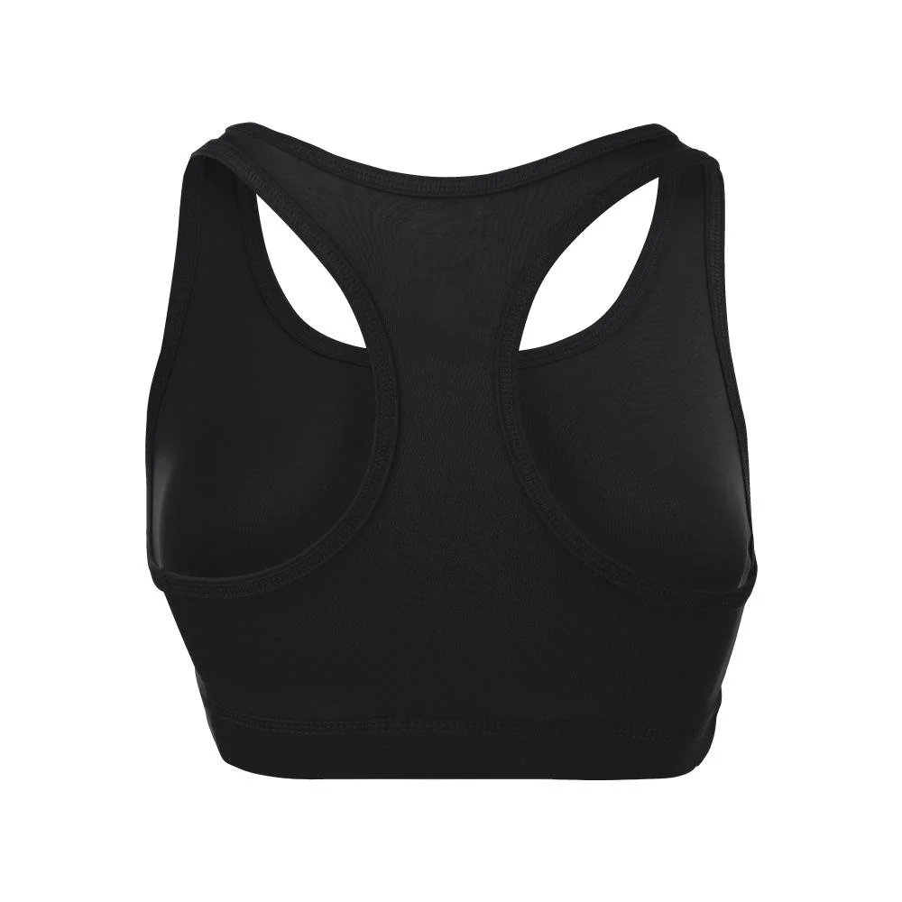 Custom Solid Black Racerback Cheer Sports Bra | OEM