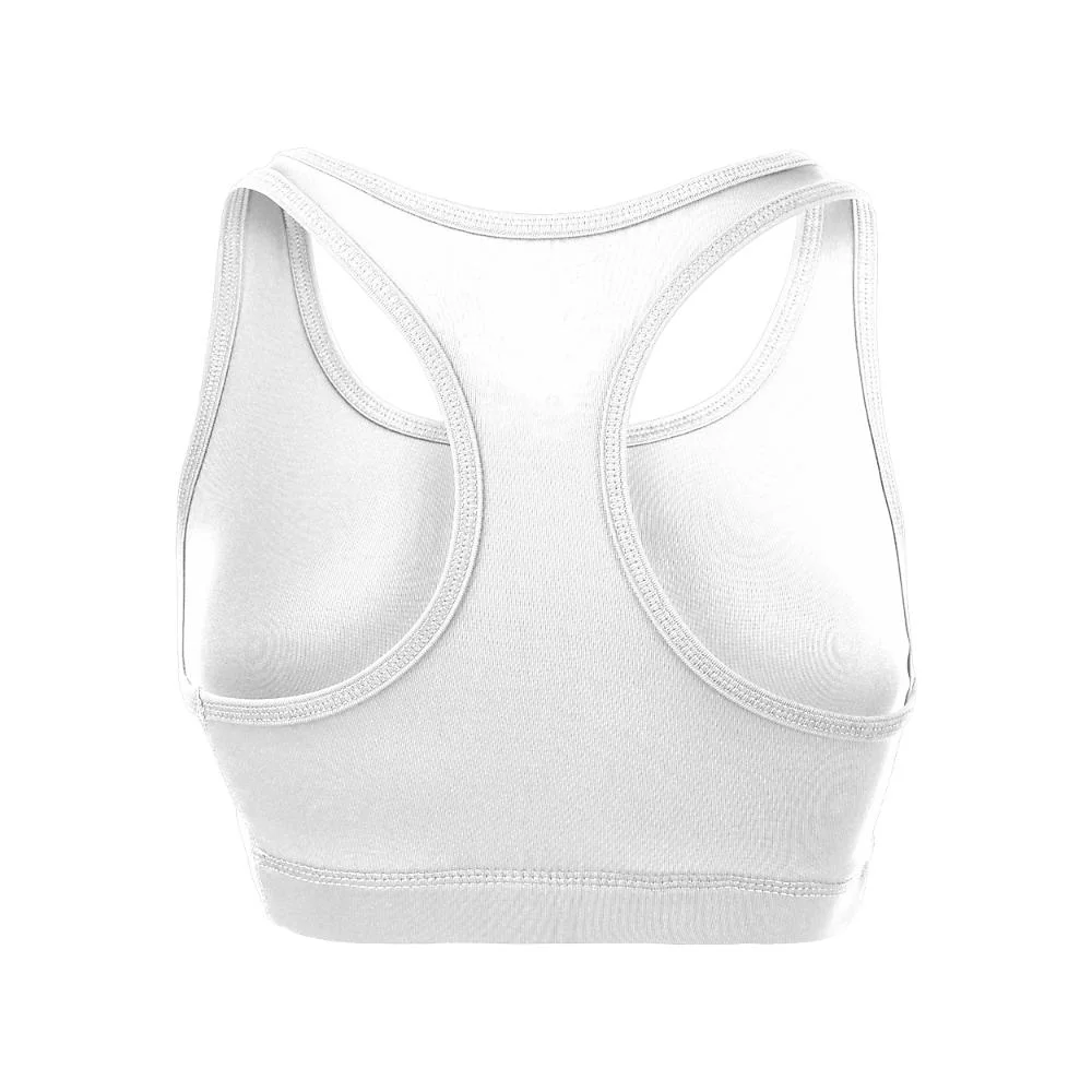 Custom Solid White Racerback Cheer Sports Bra | OEM