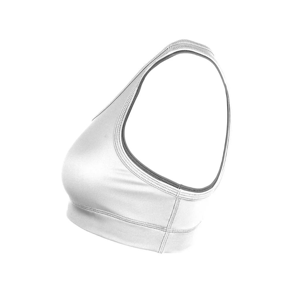 Custom Solid White Racerback Cheer Sports Bra | OEM