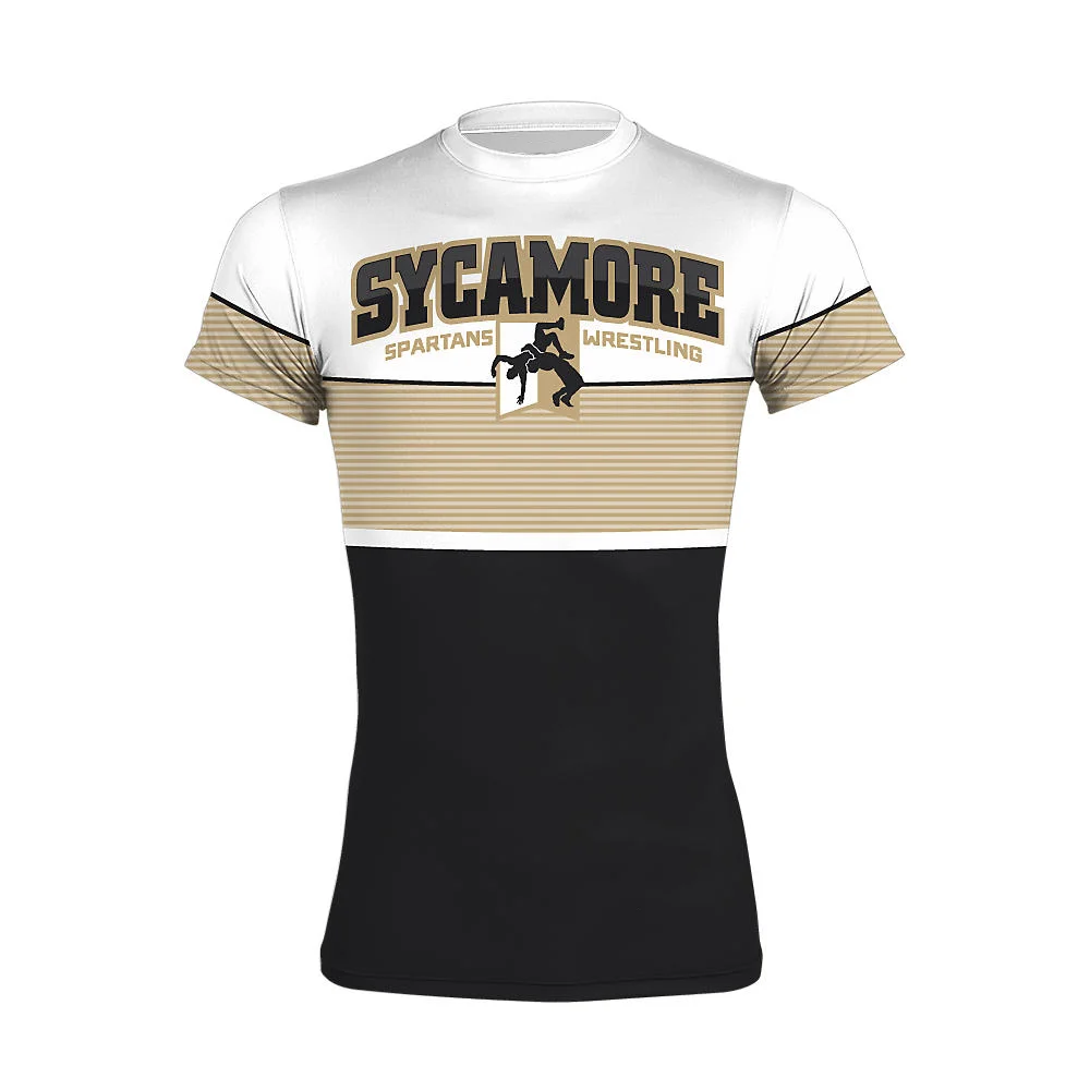 Custom Sycamore Spartan Wrestling Compression Tee | Rashguard OEM