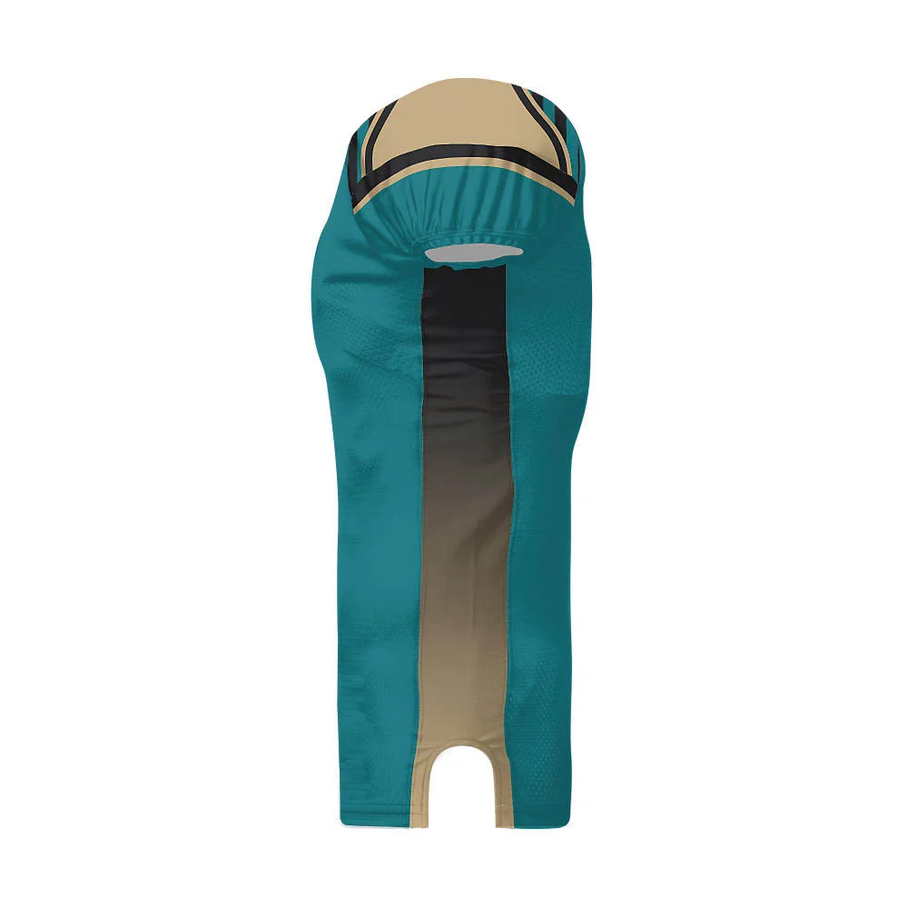 Custom Teal & Gold Wing Shoulder Football Jersey | OEM