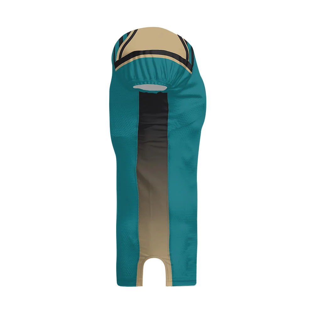 Custom Teal & Gold Wing Shoulder Football Jersey | OEM