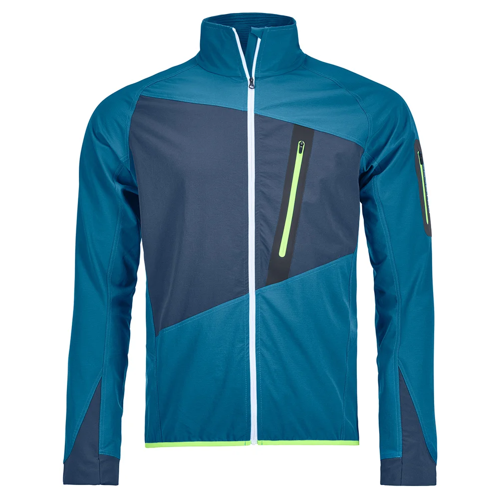 Custom Teal & Navy Colorblock Active Softshell Jacket | OEM