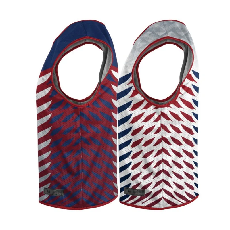 Custom Tri-Color Chevron Reversible Sleeveless Lacrosse Jersey | OEM