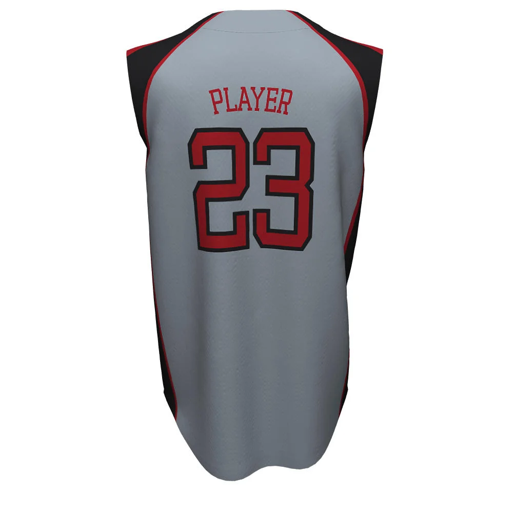 Custom Tri-Color Sleeveless Full Button Baseball Jersey | OEM