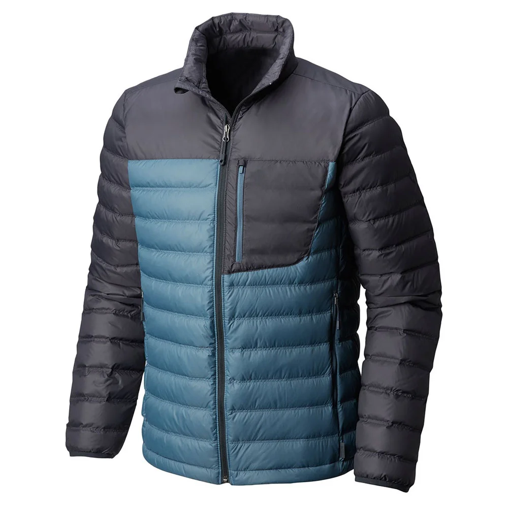 Custom Two-Tone Colorblock Stand Collar Puffer Jacket | OEM