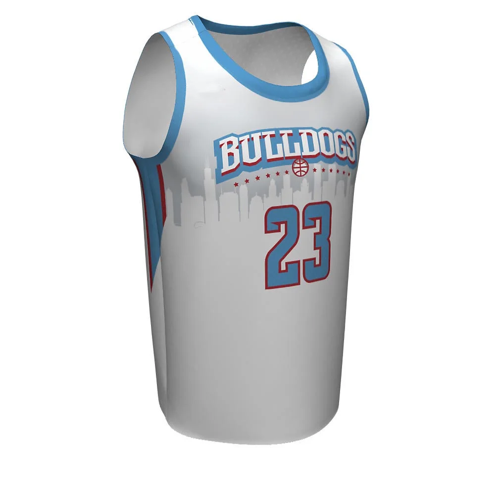 Custom Two-Tone Skyline Crew Neck Basketball Jersey | OEM