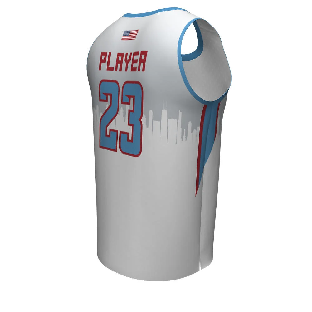 Custom Two-Tone Skyline Crew Neck Basketball Jersey | OEM