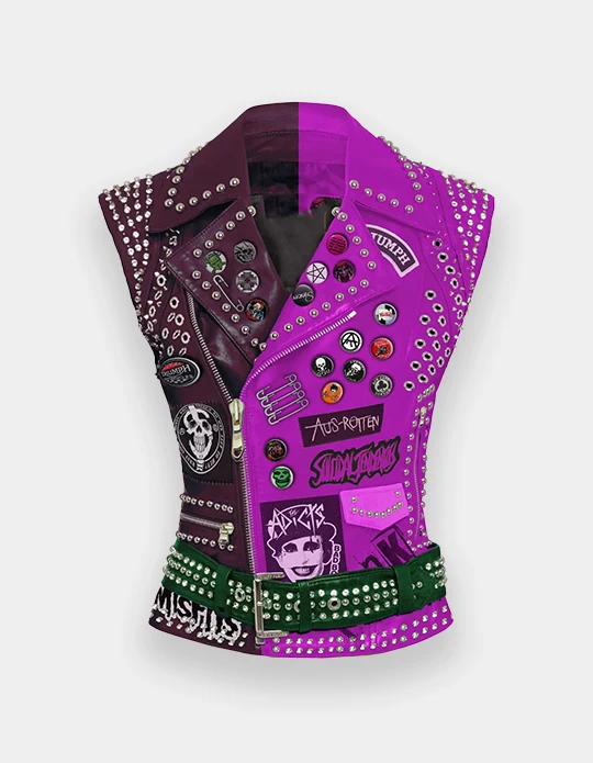 Custom Punk Battle Leather Vest | Patch & Stud OEM