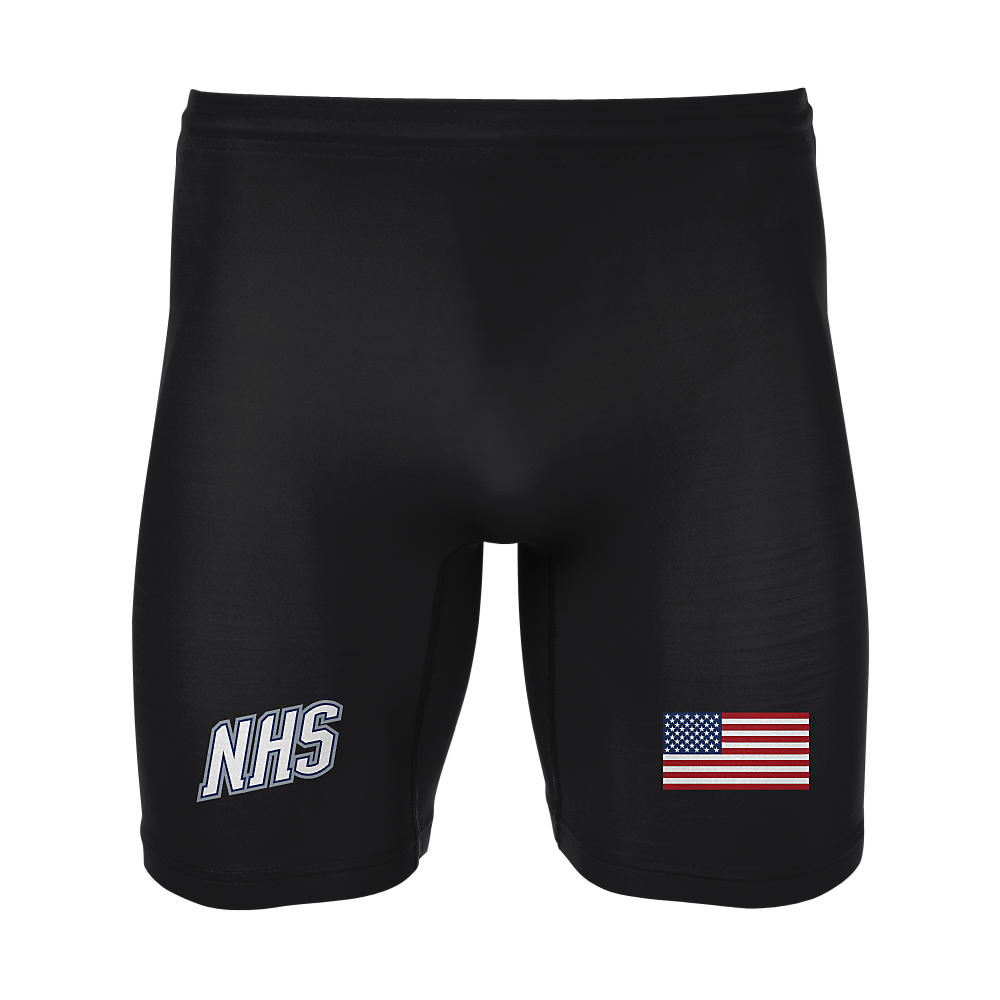 Custom USA Flag & Monogram Wrestling Compression Shorts | OEM