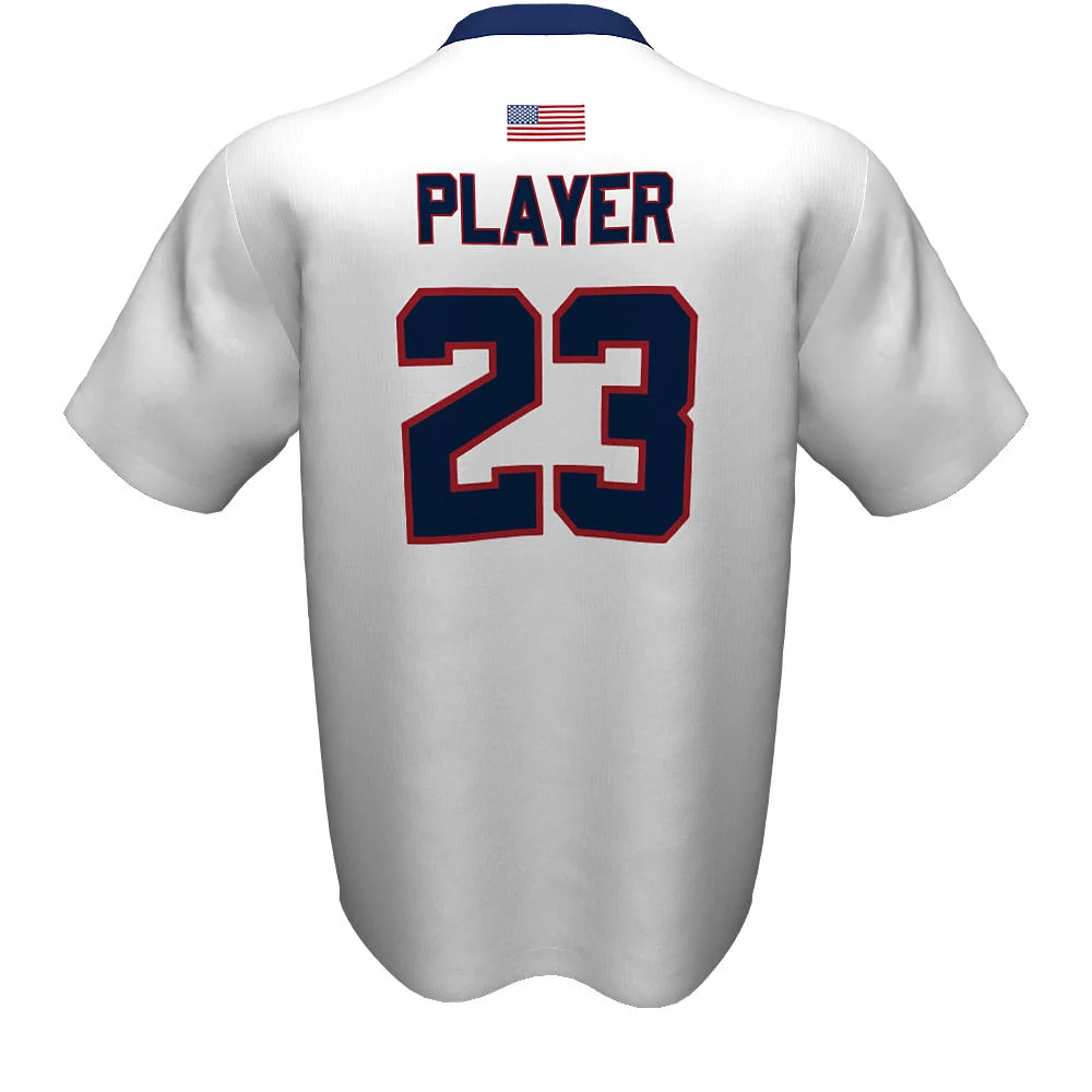 Custom USA Flag Sublimated Baseball Short Sleeve Jersey | OEM