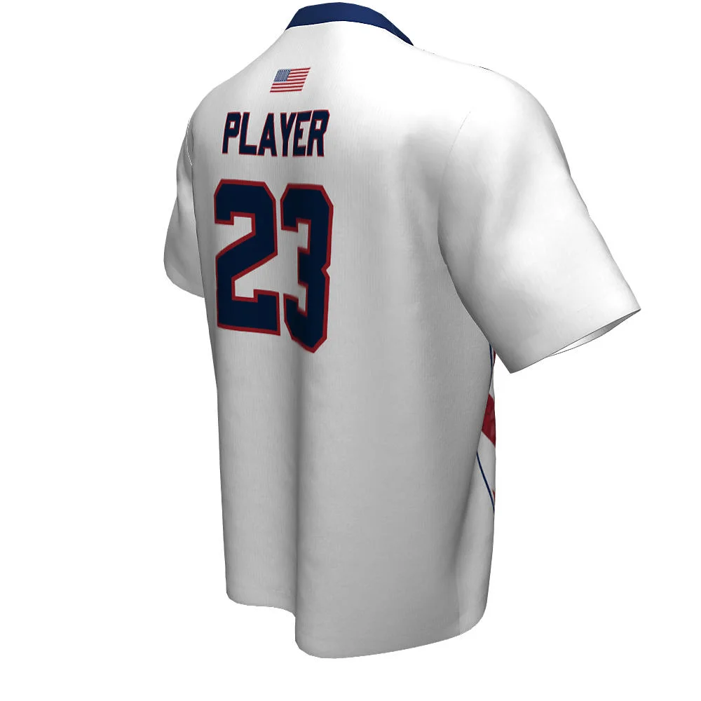 Custom USA Flag Sublimated Baseball Short Sleeve Jersey | OEM