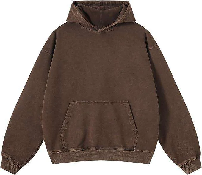 Custom Vintage Washed Brown Oversized Hoodie | B2B OEM
