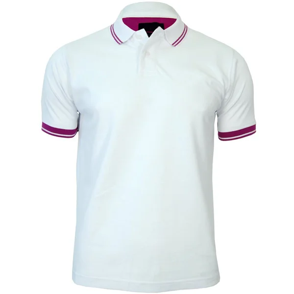 Custom White Pique Polo with Pink Tipped Collar | Luxury OEM