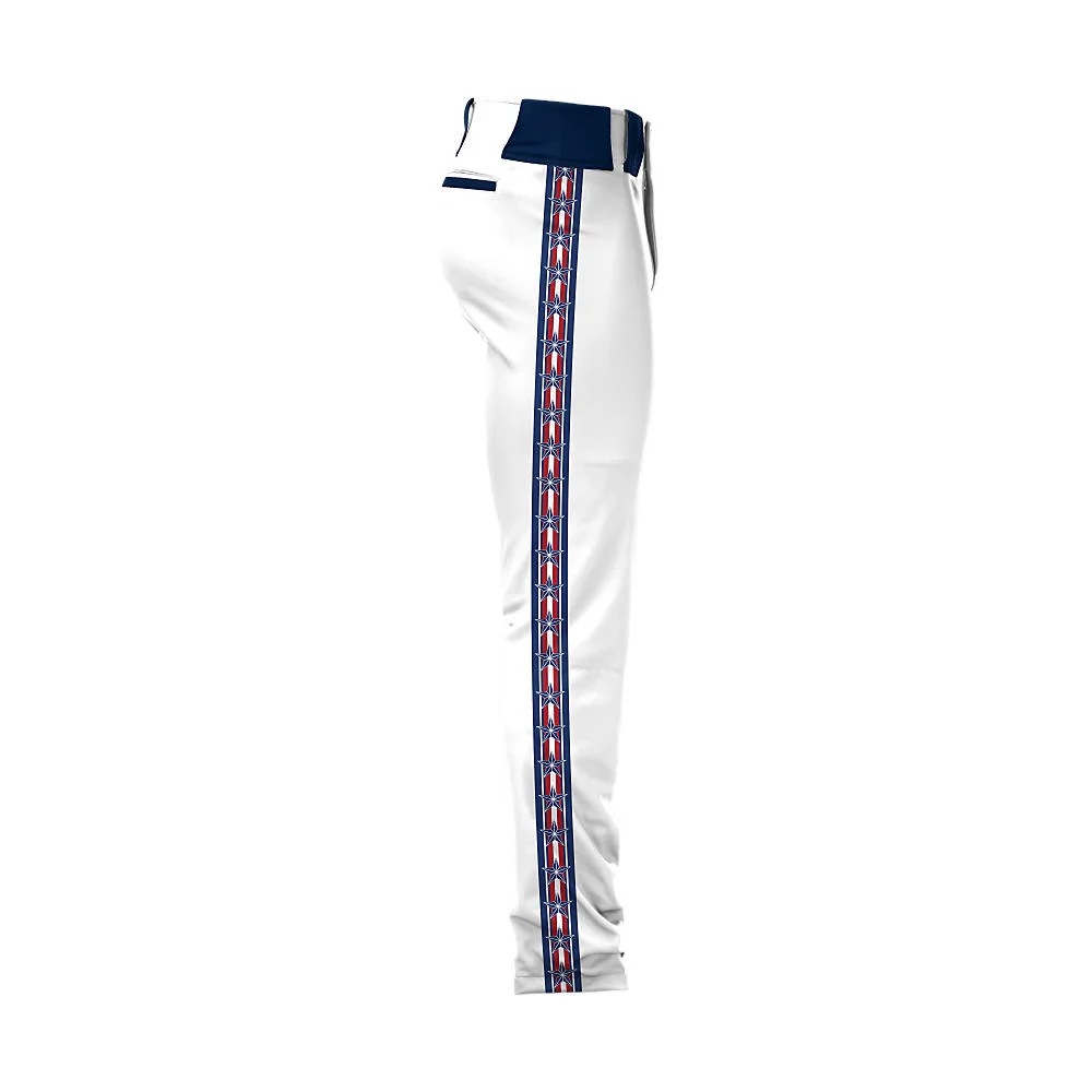 Custom Solid White Patterned Braid Baseball Pants | OEM