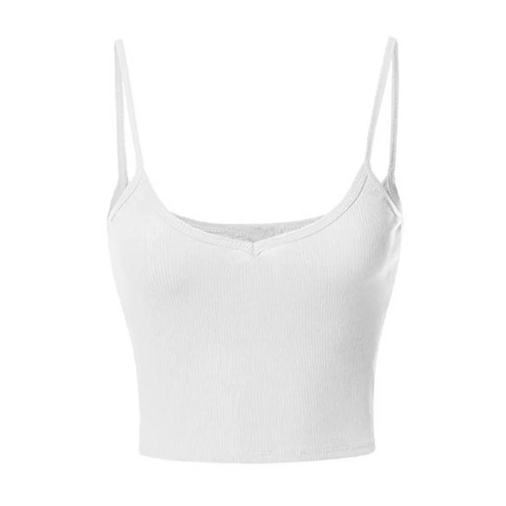 Custom White Ribbed Sweetheart Cami Crop Top | B2B OEM