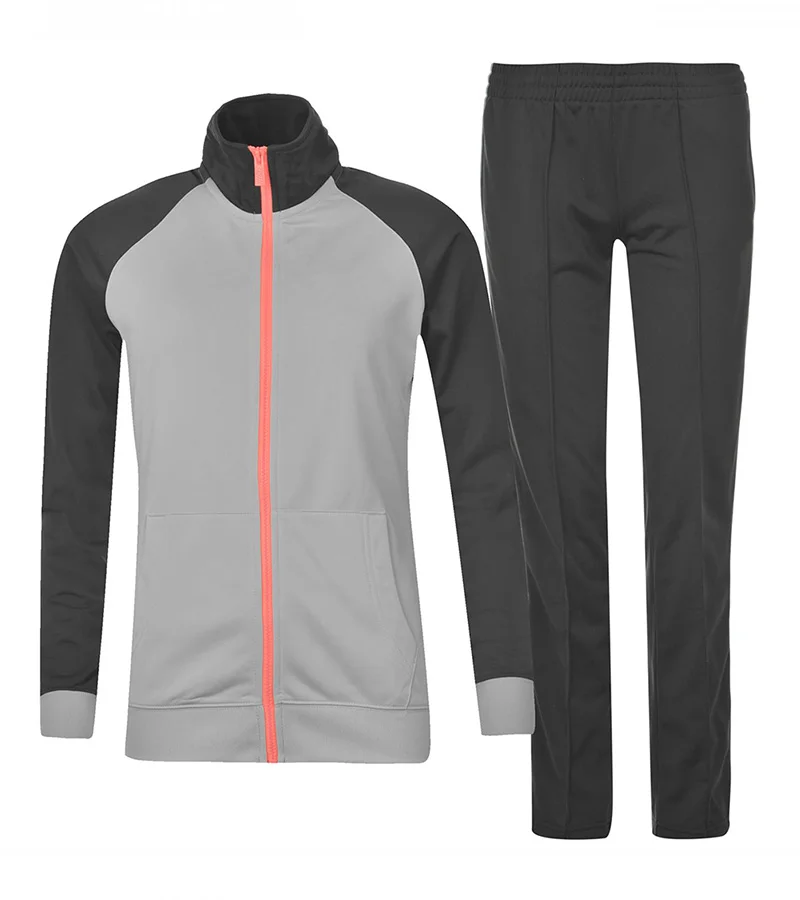 Custom Women's Heather Grey & Charcoal Tracksuit Set | OEM