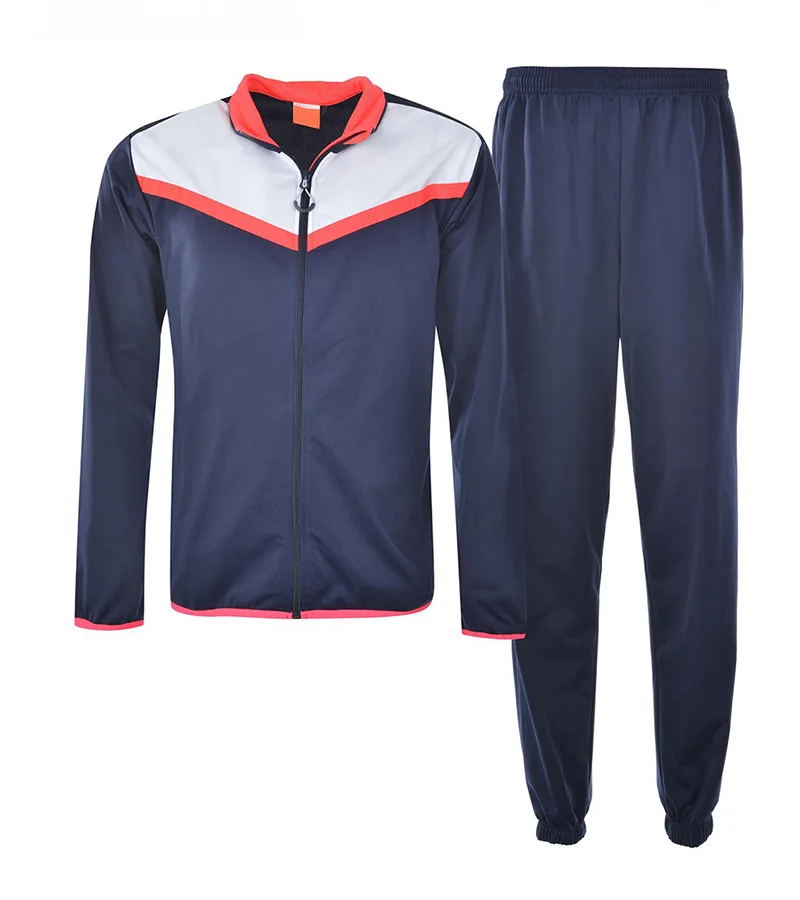 Custom Women's Navy & Coral Chevron Tracksuit Set | Activewear OEM